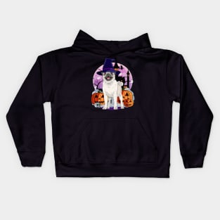 Pug Witch Halloween Pumpkin Ghost Kids Hoodie